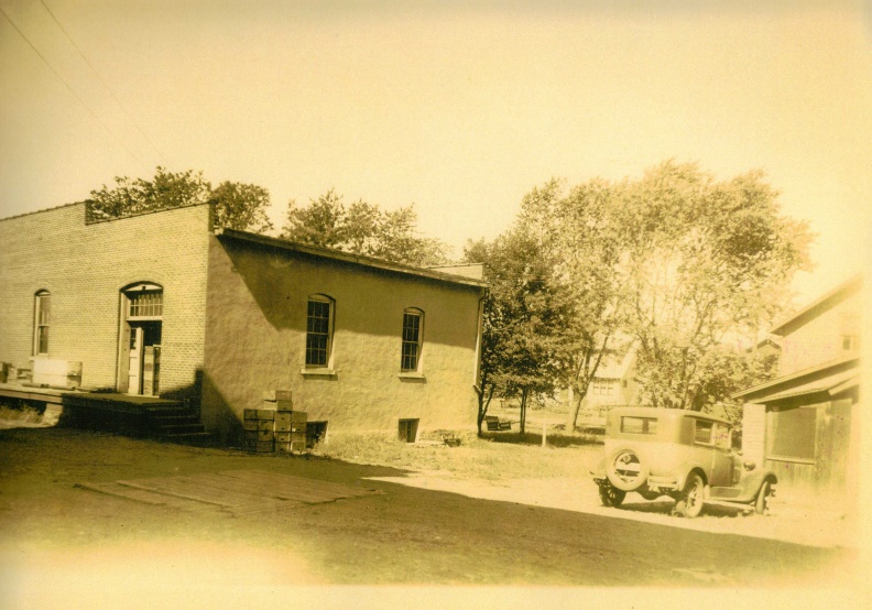 The Stevens Point Brewery bottle house and the Brewmaster's house at the back of the property.